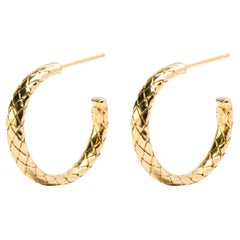Alex Jona Gold-Plated Sterling Silver Wooven Hoop Earrings