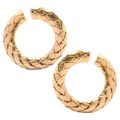 Alex Jona Gold-Plated Sterling Silver Wooven Hoop Earrings