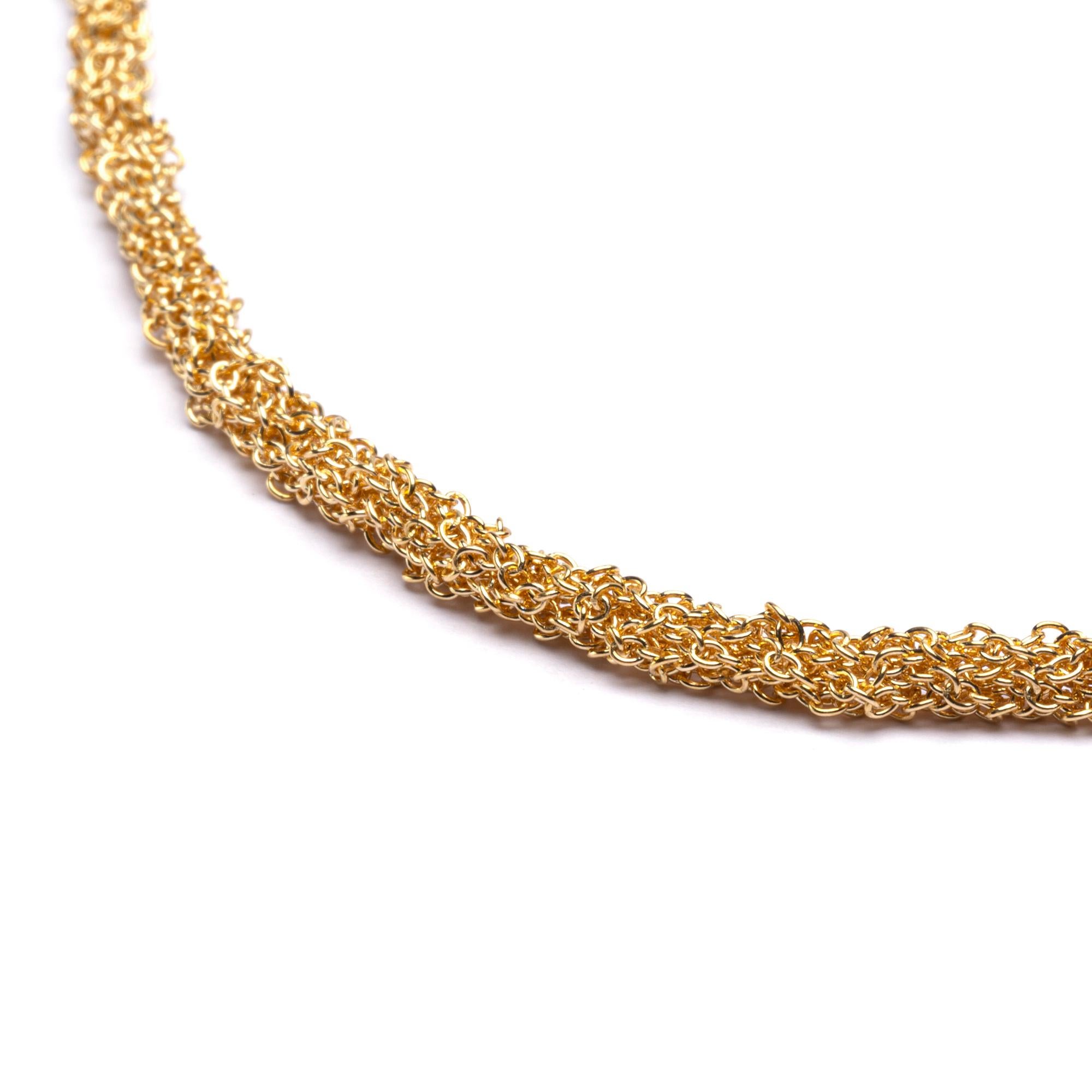 Contemporary Alex Jona Gold Plated Sterling Silver Woven Chain Necklace