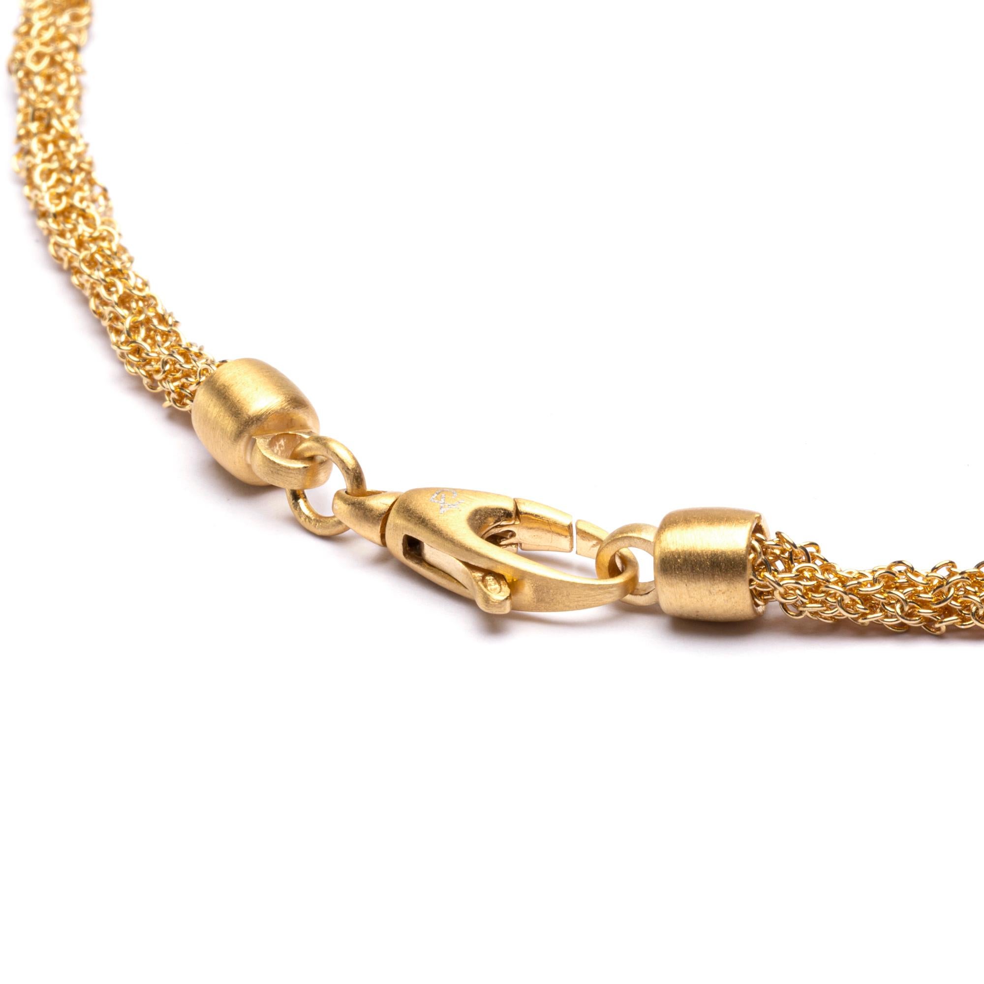 Halskette aus gewebtem Sterlingsilber von Alex Jona, vergoldet für Damen oder Herren im Angebot
