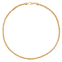 Halskette aus gewebtem Sterlingsilber von Alex Jona, vergoldet