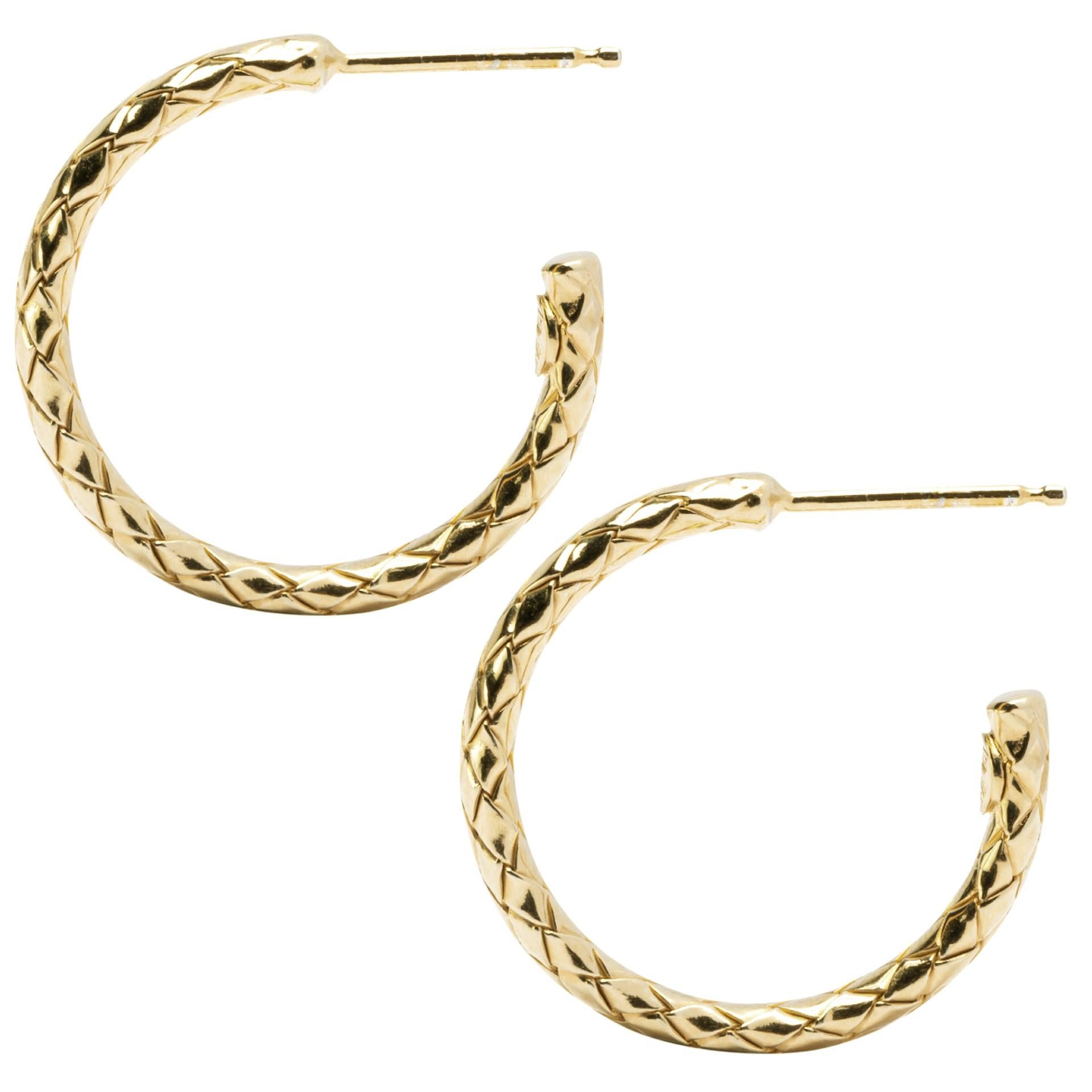 braided gold hoop earrings