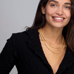 Alex Jona, collier à longue chaîne tissée en argent sterling plaqué or