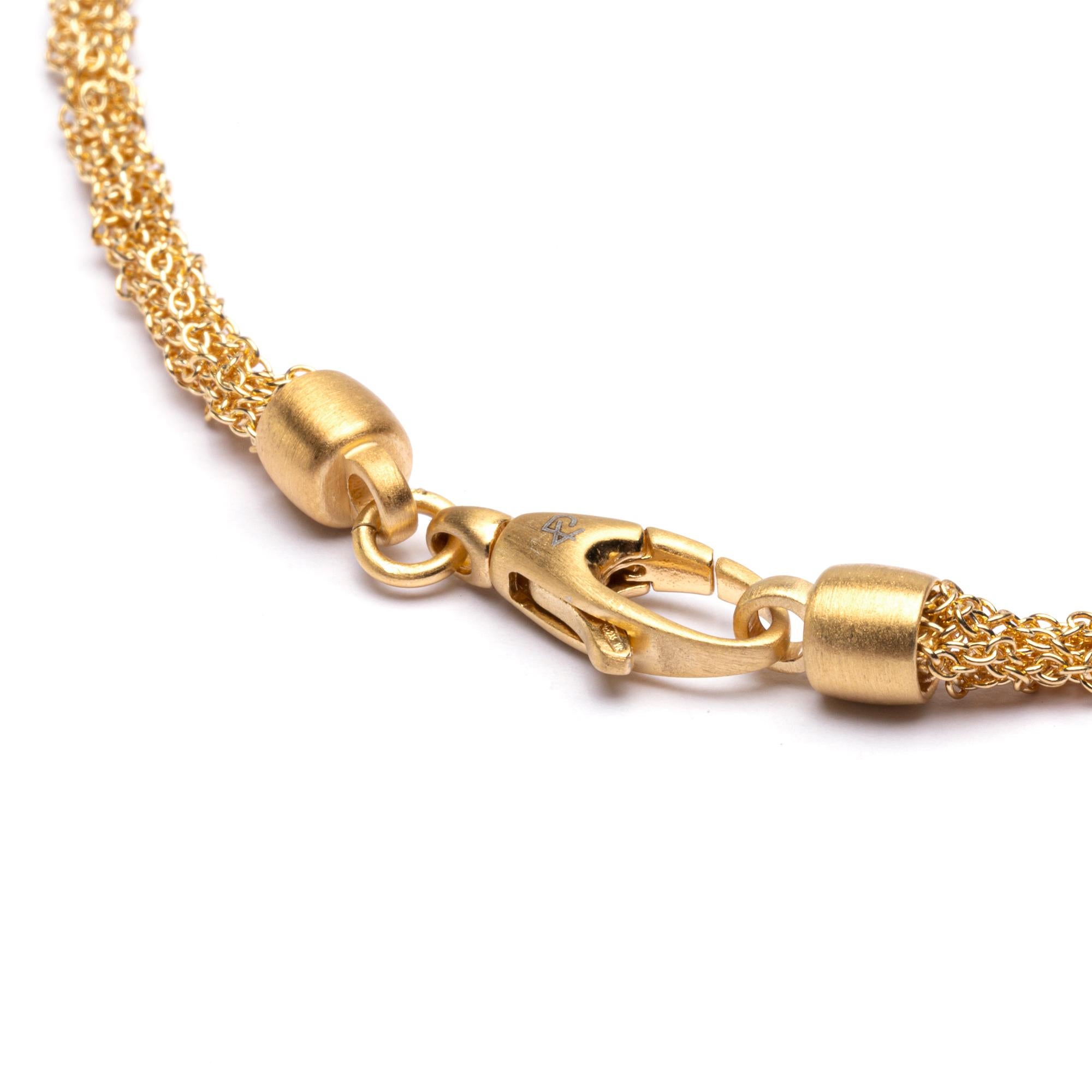 Contemporary Alex Jona Gold Plated Sterling Silver Woven Long Chain Necklace For Sale