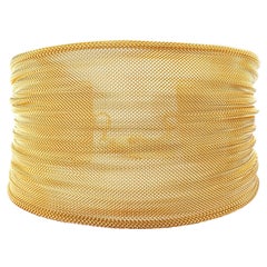 Alex Jona Gold-Plated Sterling Silver Woven Plissé Cuff Bracelet