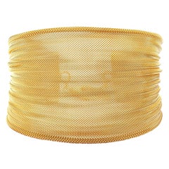 Alex Jona Gold-Plated Sterling Silver Woven Plissé Cuff Bracelet