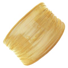 Alex Jona Gold-Plated Sterling Silver Woven Plissé Cuff Bracelet