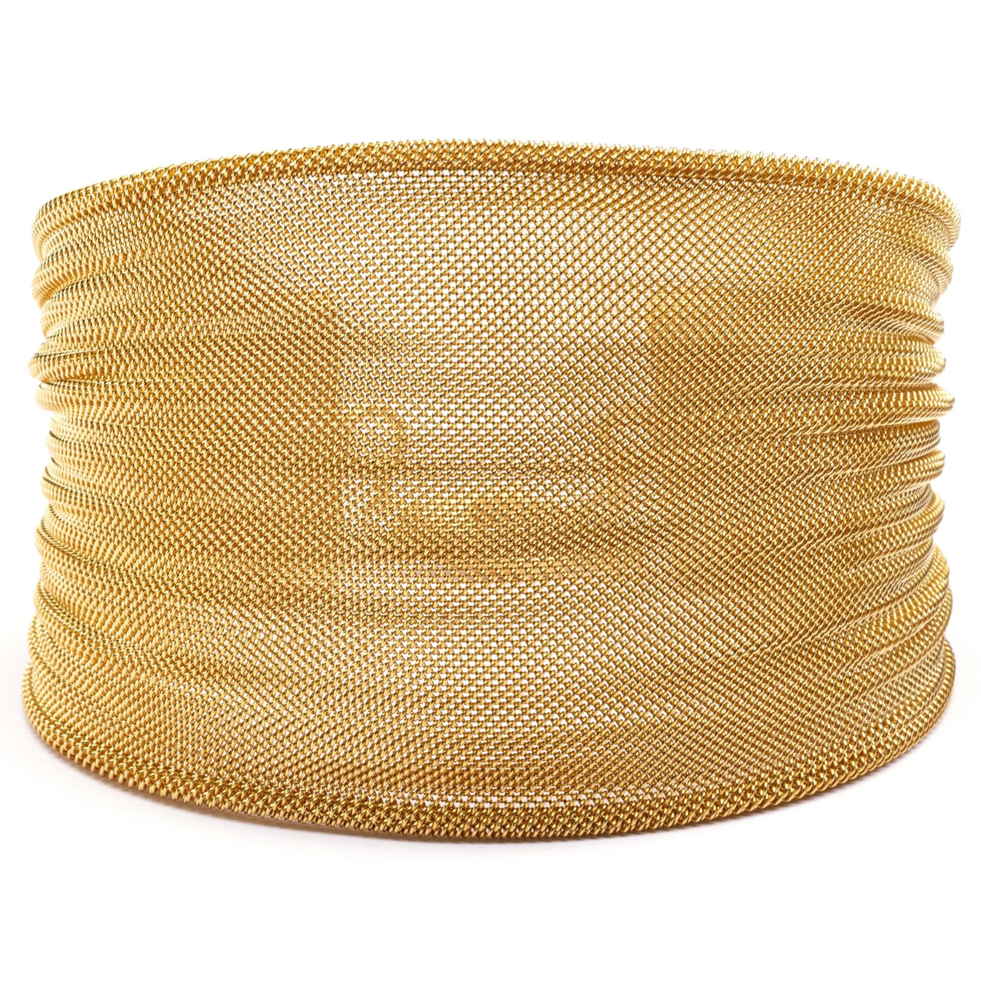 Alex Jona Gold-Plated Sterling Silver Woven Plissé Cuff Bracelet