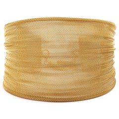 Alex Jona Gold-Plated Sterling Silver Woven Plissé Cuff Bracelet