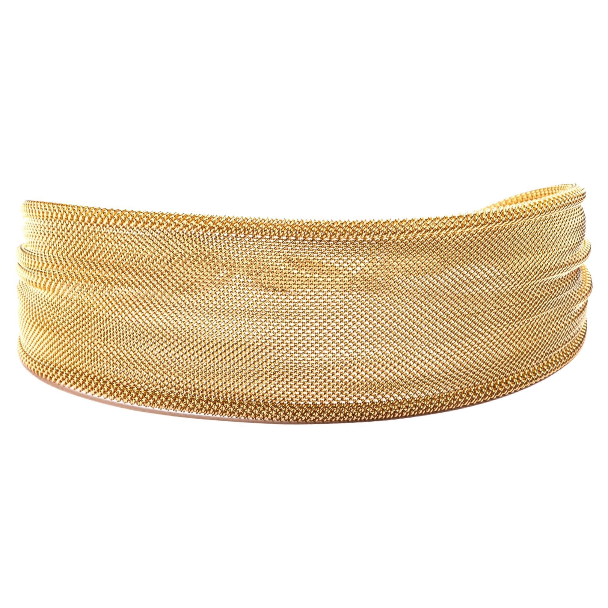 Alex Jona Gold-Plated Sterling Silver Woven Plissé Cuff Bracelet