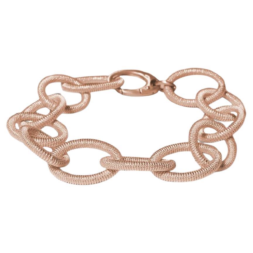 Alex Jona Gold-Plated Twisted Wire Sterling Silver Link Chain Bracelet For Sale 4