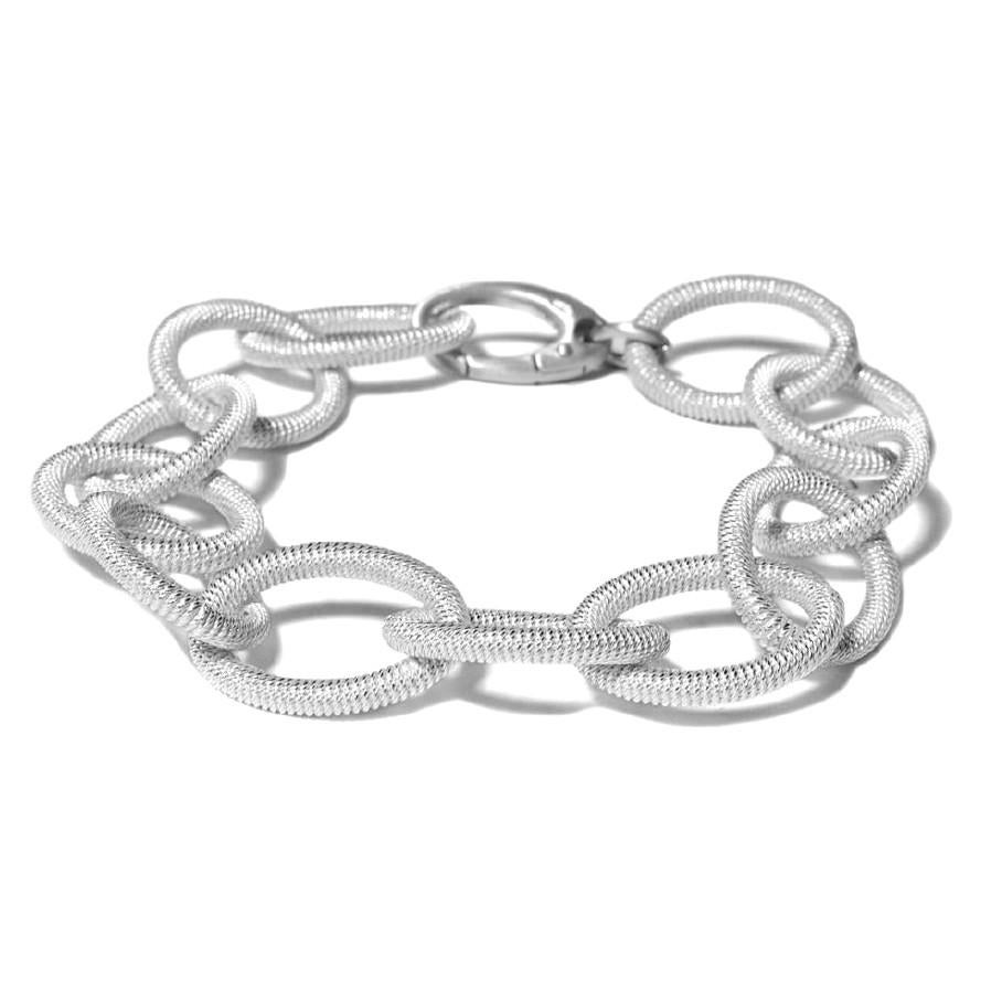 Alex Jona Gold-Plated Twisted Wire Sterling Silver Link Chain Bracelet For Sale 5