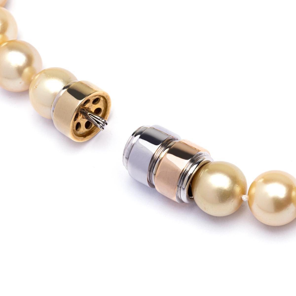 Alex Jona Golden South Sea Pearl Necklace In New Condition For Sale In Torino, IT