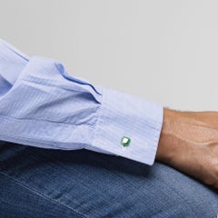 Alex Jona Green Enamel Sterling Silver Cufflinks