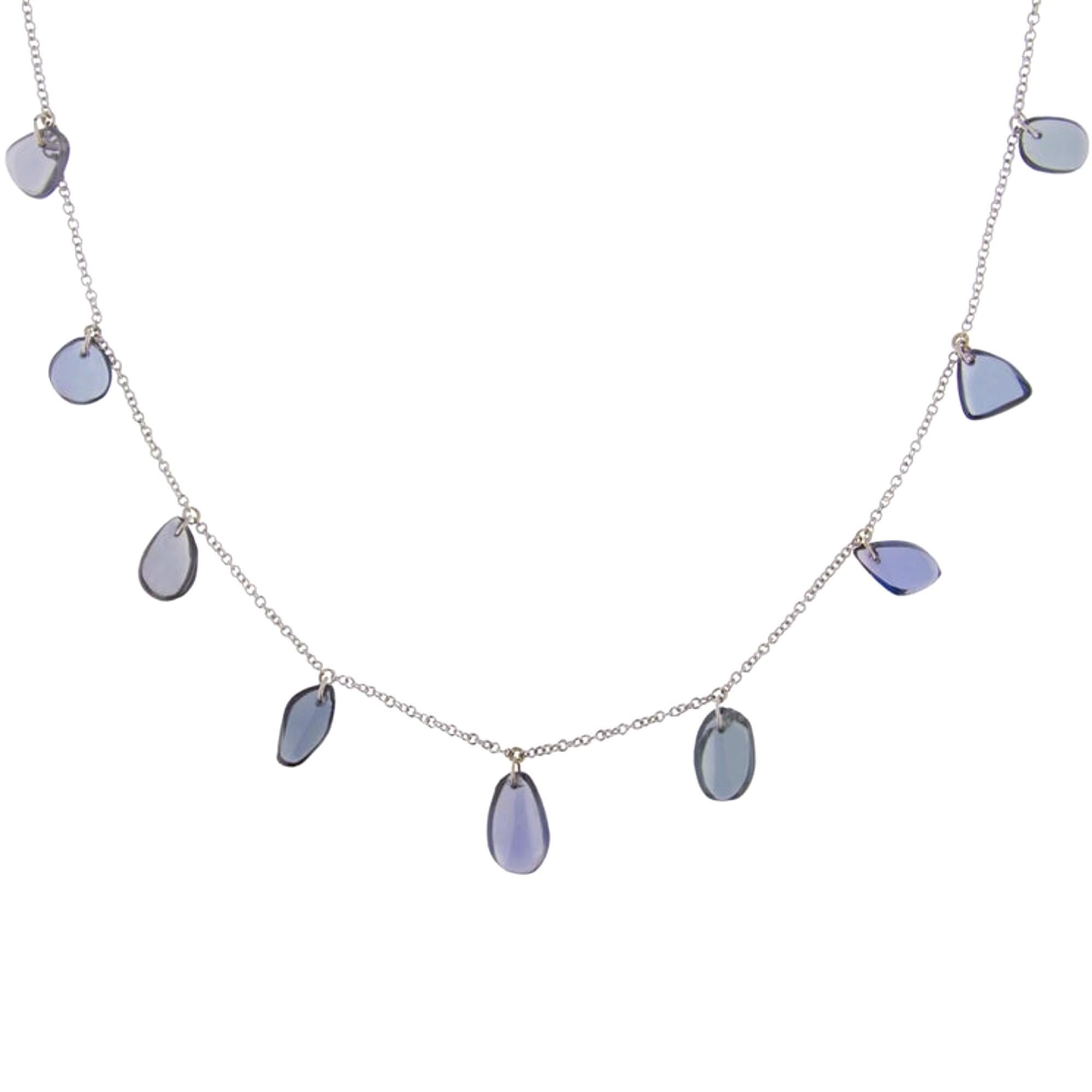Taglio ovale Collana Alex Jona con spinello birmano grigio in oro bianco 18 carati in vendita
