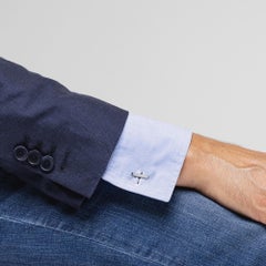 Alex Jona Guilloché Sterling Silver Bar Cufflinks