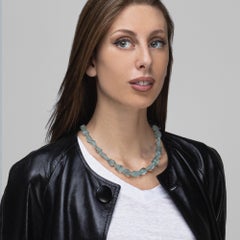 Alex Jona Hammered Aquamarine Necklace