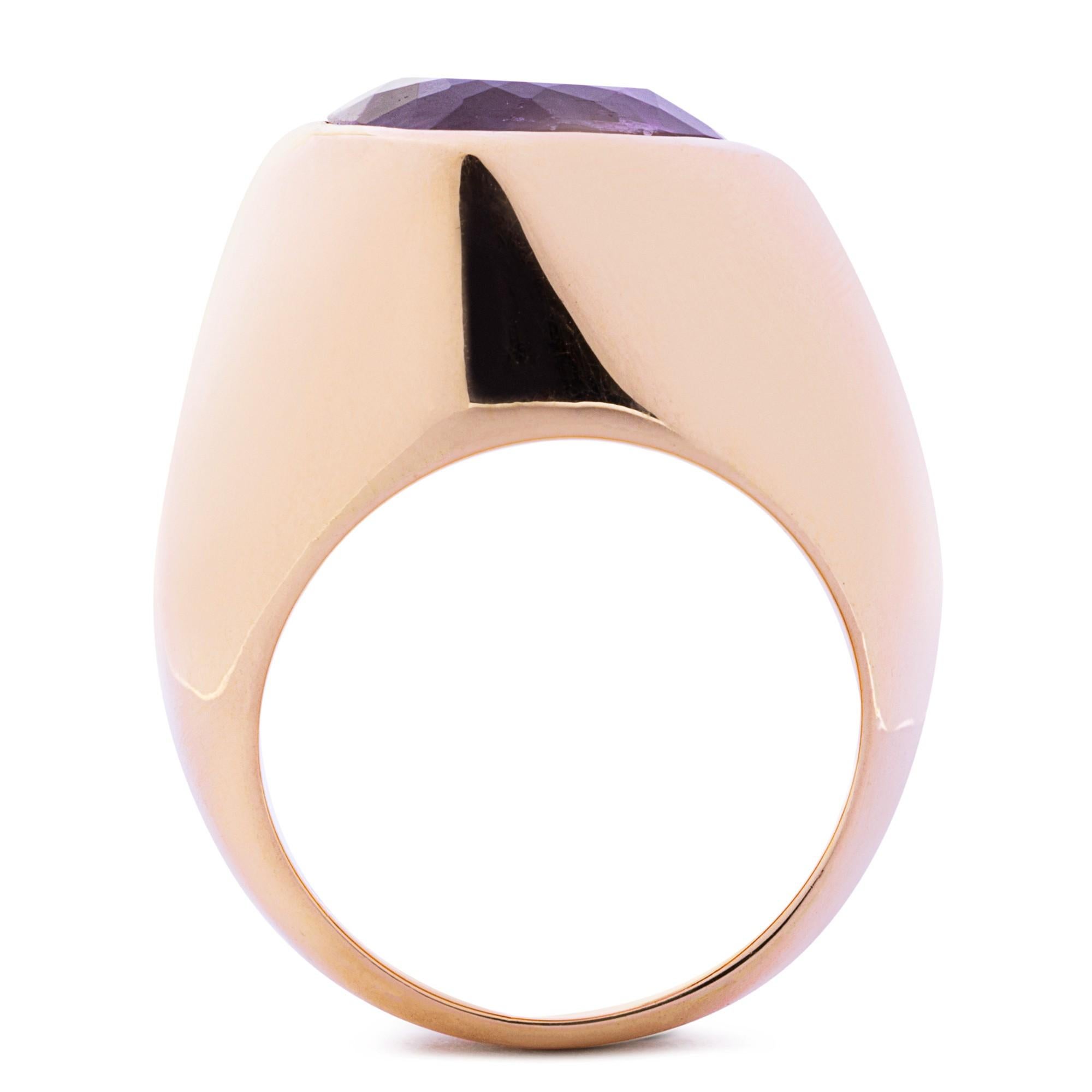 Women's Alex Jona Heart Shape Kunzite 18 Karat Rose Gold Ring For Sale