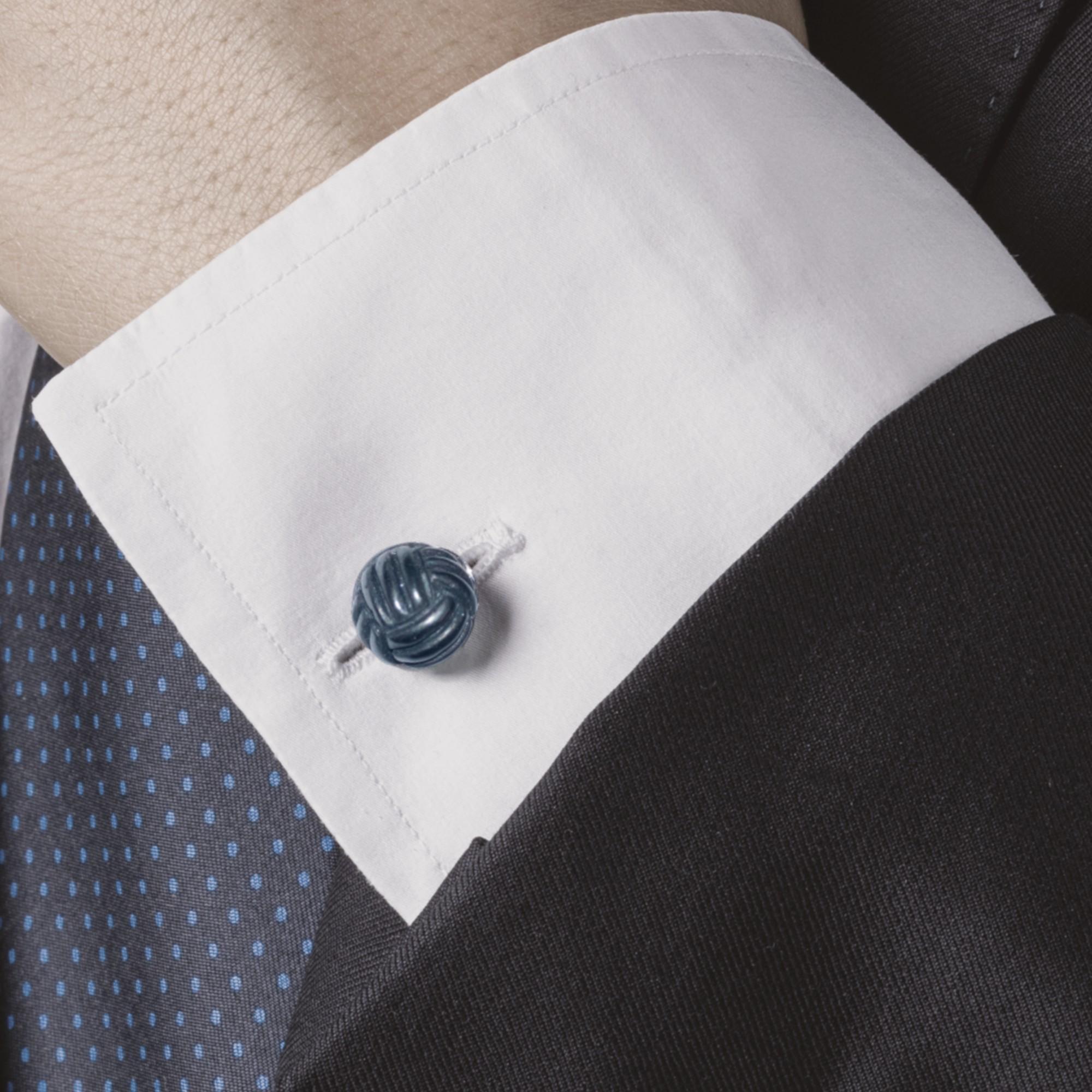 Alex Jona Hämatit-Knoten Sterling Silber Manschettenknöpfe im Zustand „Neu“ im Angebot in Torino, Piedmont