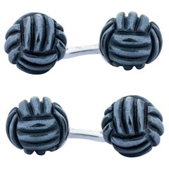 Gemelli in argento Alex Jona con nodo di ematite