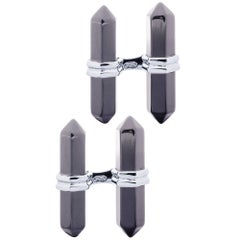 Gemelli in argento Alex Jona Hematite Prism Bar