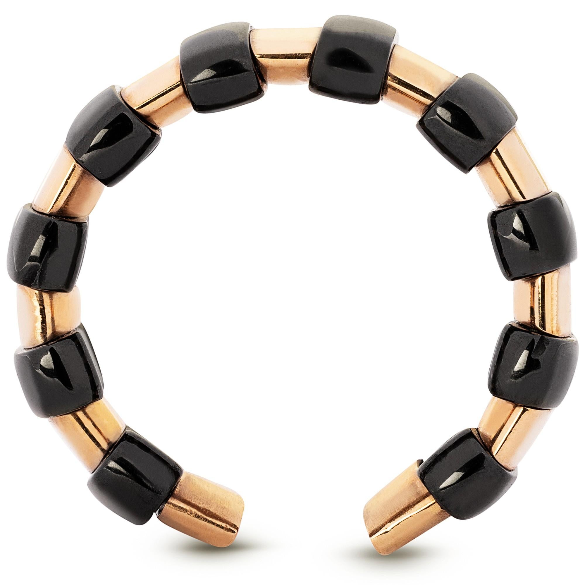 Anello Alex Jona in ceramica nera high-tech in oro rosa 18 carati in vendita 2