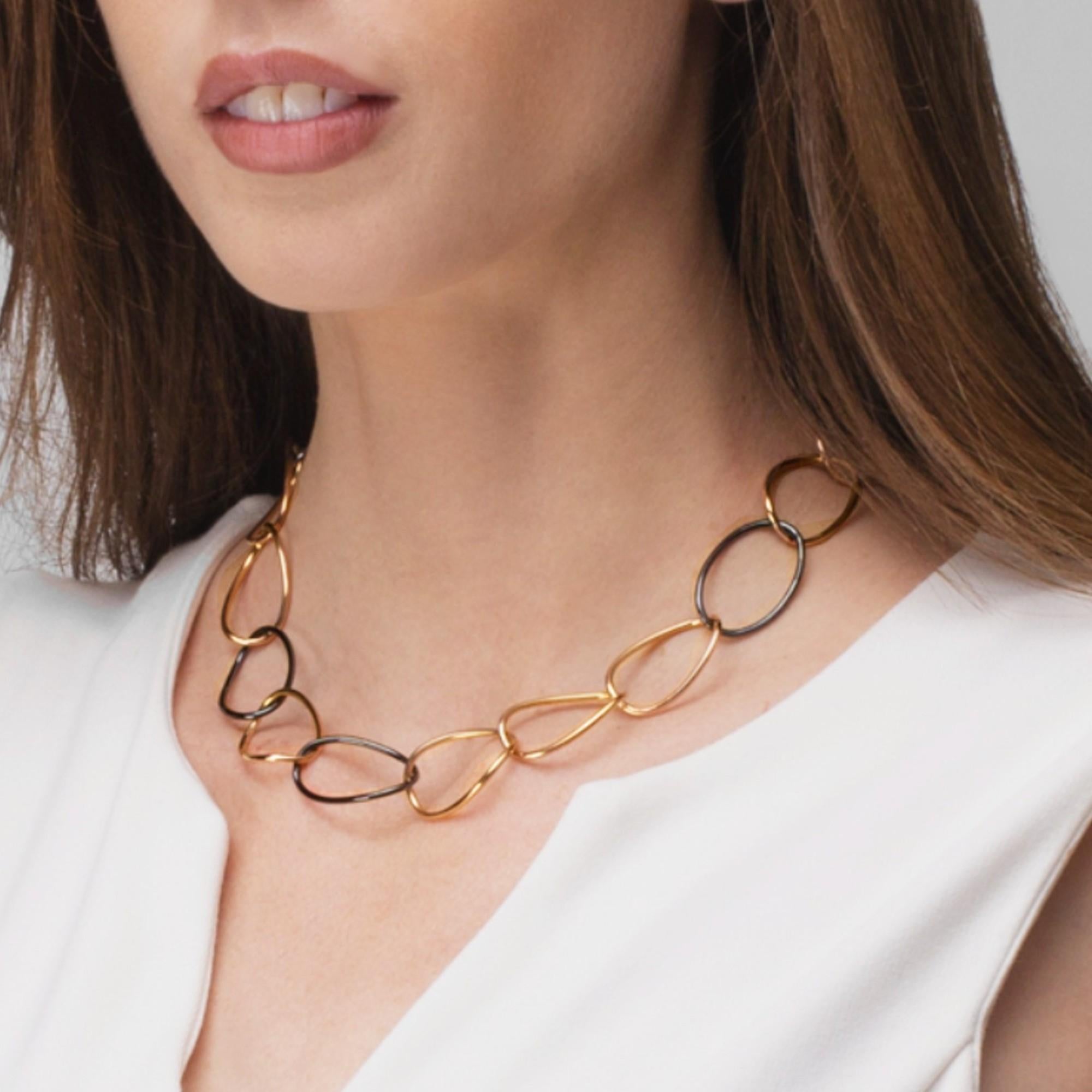 Alex Jona, collana in ceramica nera high-tech e oro 18 carati A Link In condizioni Nuovo in vendita a Lugano, CH