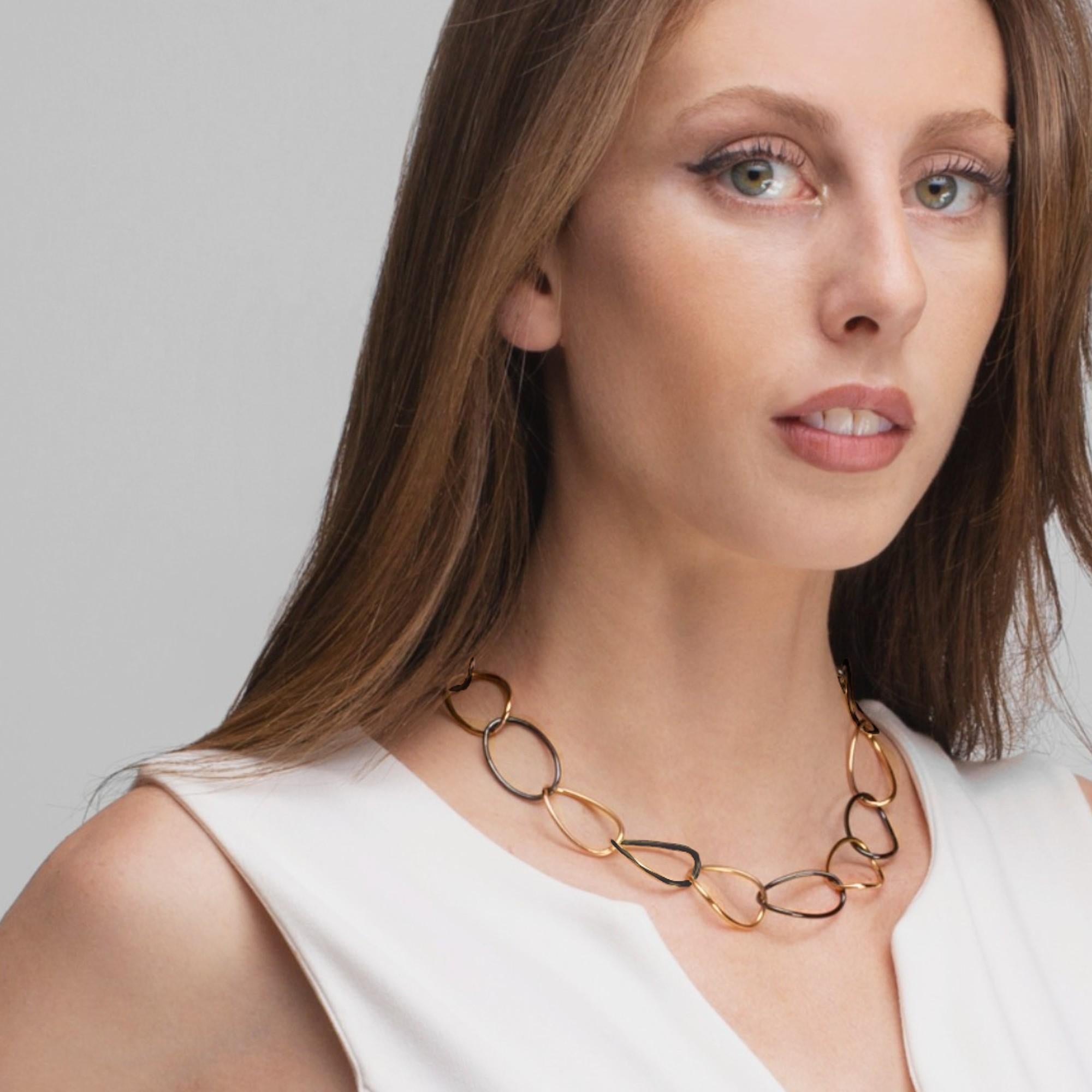 Alex Jona, collana in ceramica nera high-tech e oro 18 carati A Link In condizioni Nuovo in vendita a Lugano, CH