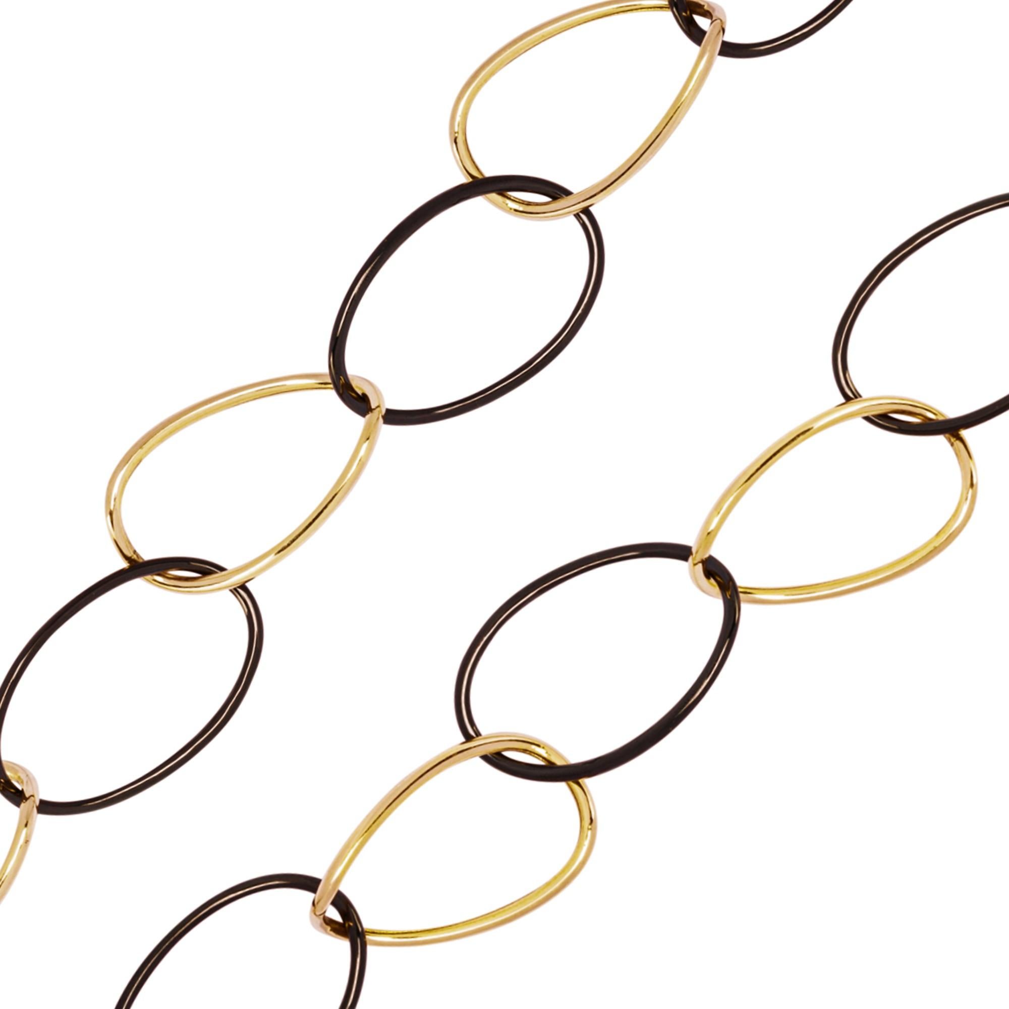 Alex Jona - Collana lunga in ceramica nera High-Tech in oro - A Link In condizioni Nuovo in vendita a Lugano, CH