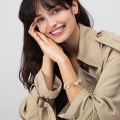 Alex Jona High-Tech White Ceramic 18 Karat Rose Gold Curb Link Bracelet