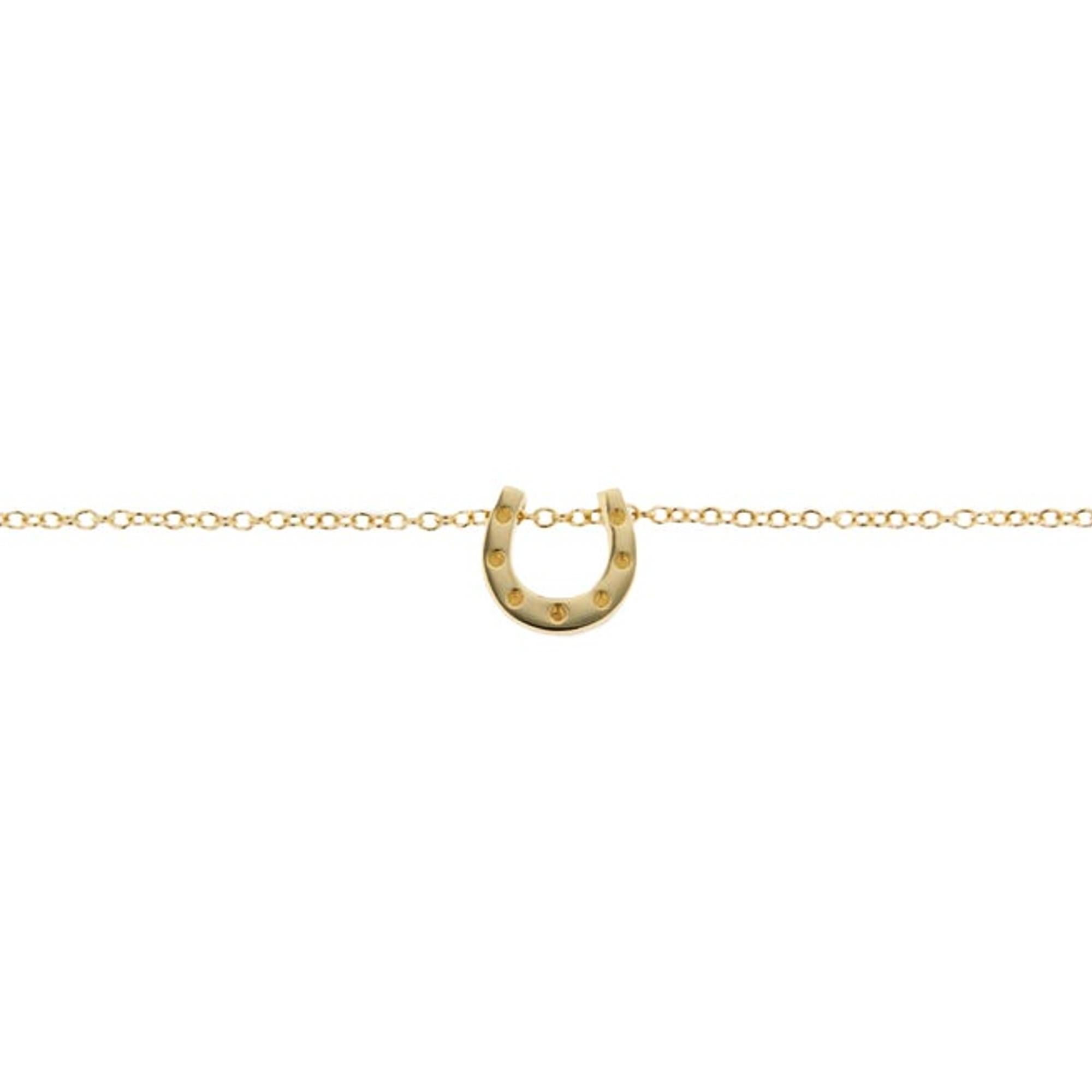 Round Cut Alex Jona Horseshoe 18 Karat Yellow Gold Sliding Pendant Necklace For Sale