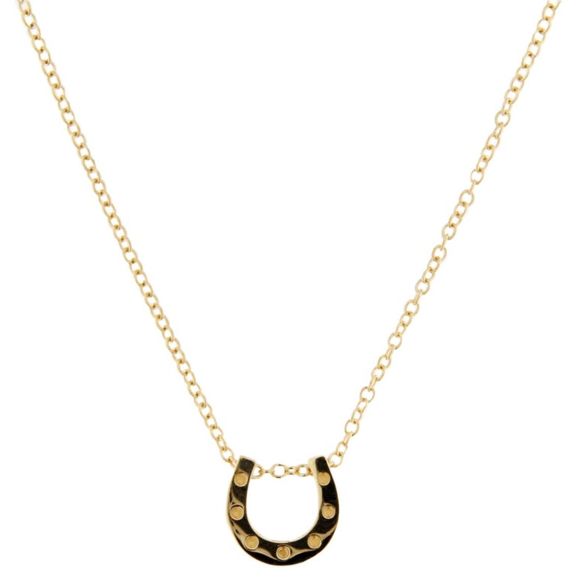 Alex Jona Horseshoe 18 Karat Yellow Gold Sliding Pendant Necklace For Sale