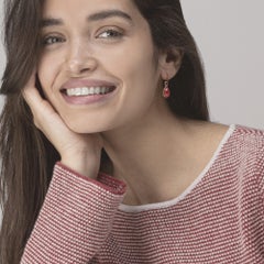 Alex Jona Hydrogrossularite Orange Sapphire 18 Karat Yellow Gold Drop Earrings