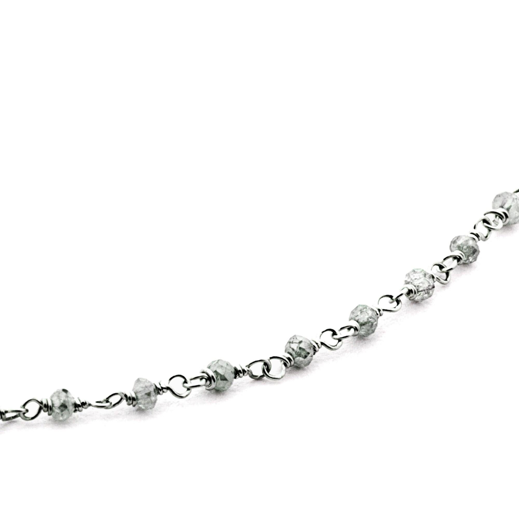 Thin lange Halskette, Eis-Diamant 18 Karat Weißgold im Zustand „Neu“ im Angebot in Torino, IT