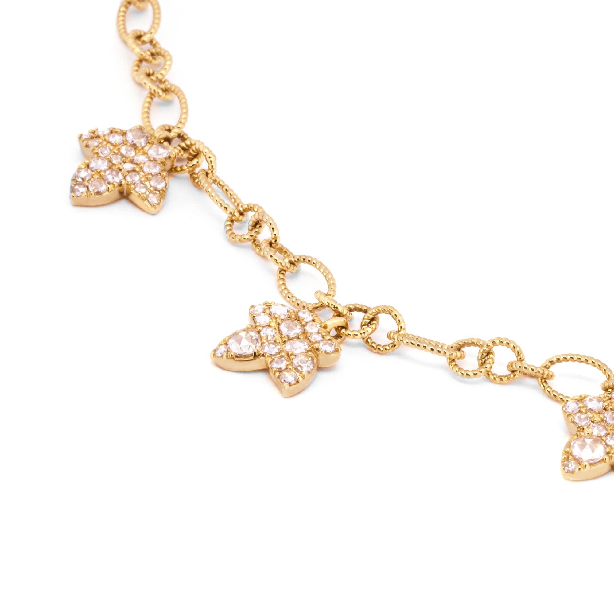 Contemporary Alex Jona Ivy Brown Diamond 18 Karat Yellow Gold Chain Necklace For Sale