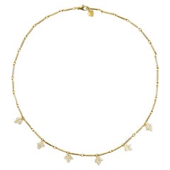 Alex Jona Ivy White Diamond Yellow Gold Necklace