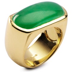 Alex Jona Jadeite Jade 18 Karat Yellow Gold Band Ring