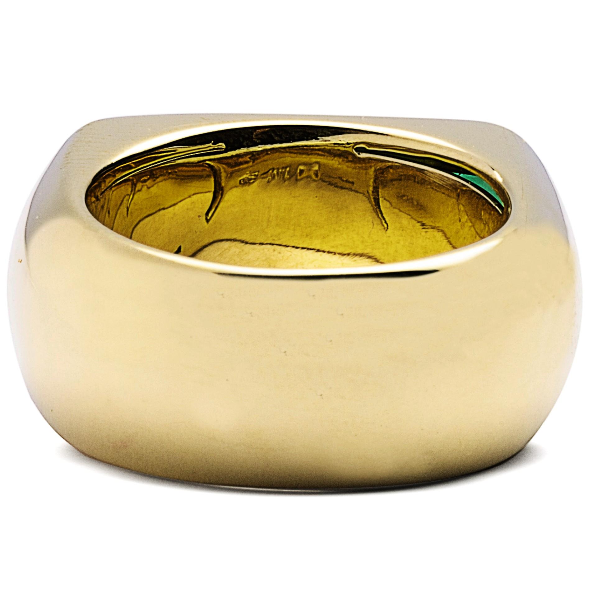 Alex Jona Jadeite Jade 18 Karat Yellow Gold Band Ring In New Condition For Sale In Lugano, CH