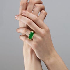 Alex Jona Jadeite Jade 18 Karat Yellow Gold Band Ring