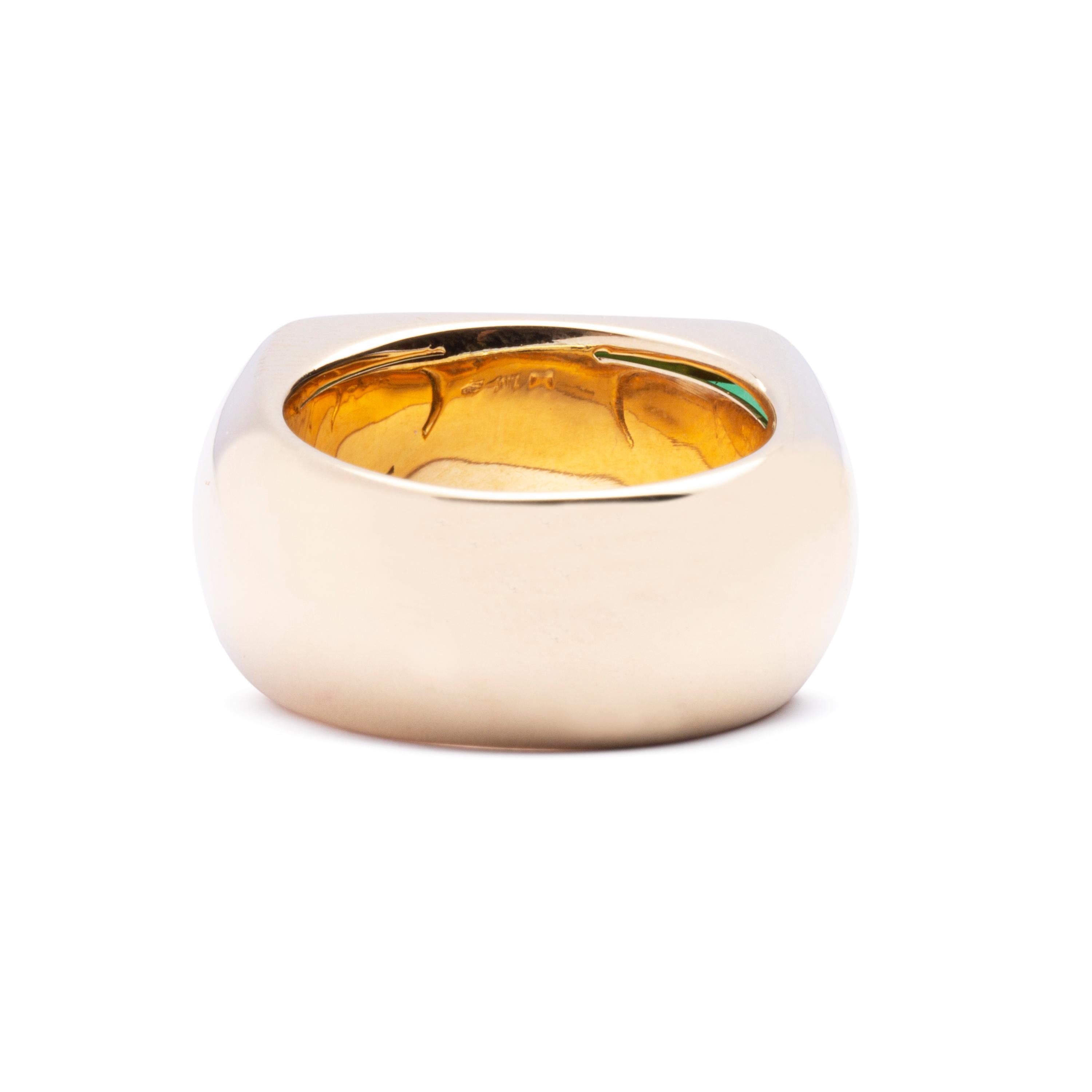 Women's or Men's Alex Jona Jadeite Jade 18 Karat Yellow Gold Band Ring