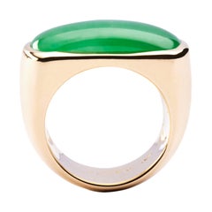 Alex Jona Jadeite Jade 18 Karat Yellow Gold Band Ring