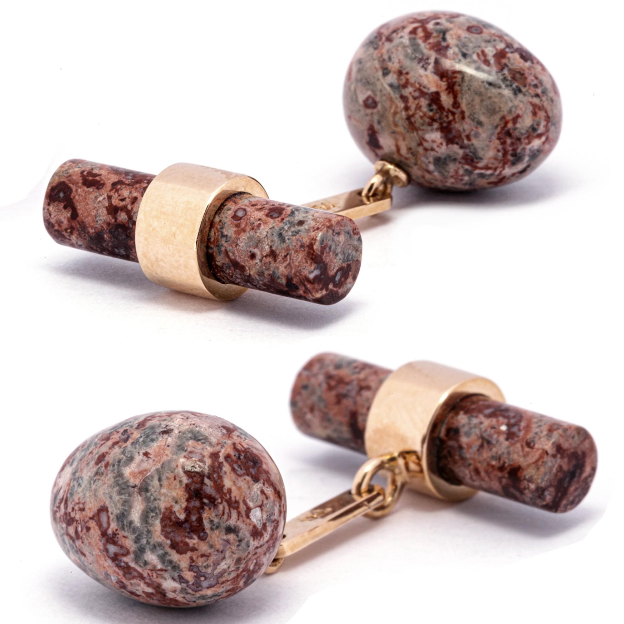 Taglio a rosa Gemelli da polso Alex Jona Jasper Egg in oro rosa 18 carati in vendita