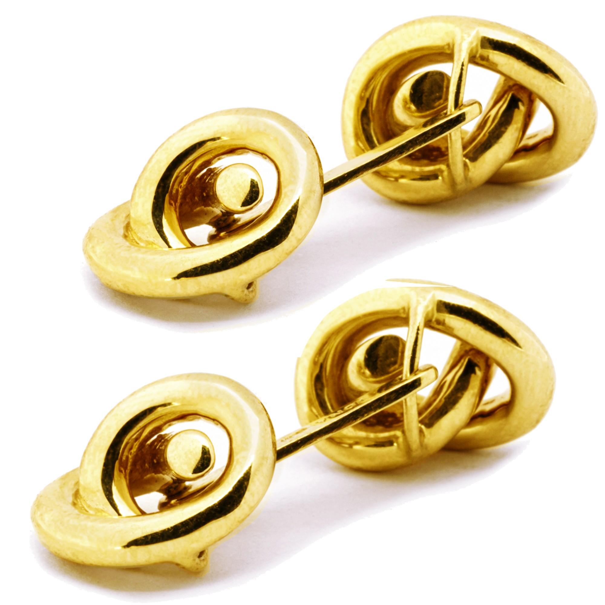Alex Jona Boutons de manchette en or jaune 18 carats avec nœud Neuf - En vente à Torino, IT