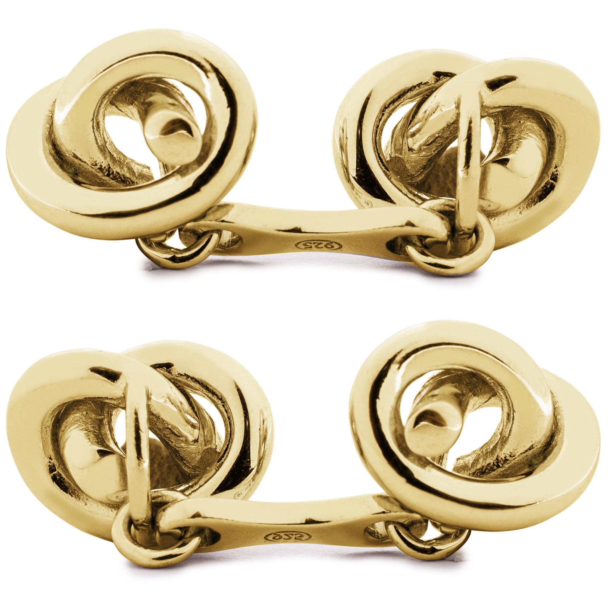 Alex Jona Knot 18 Karat Yellow Gold Cufflinks In New Condition For Sale In Lugano, CH
