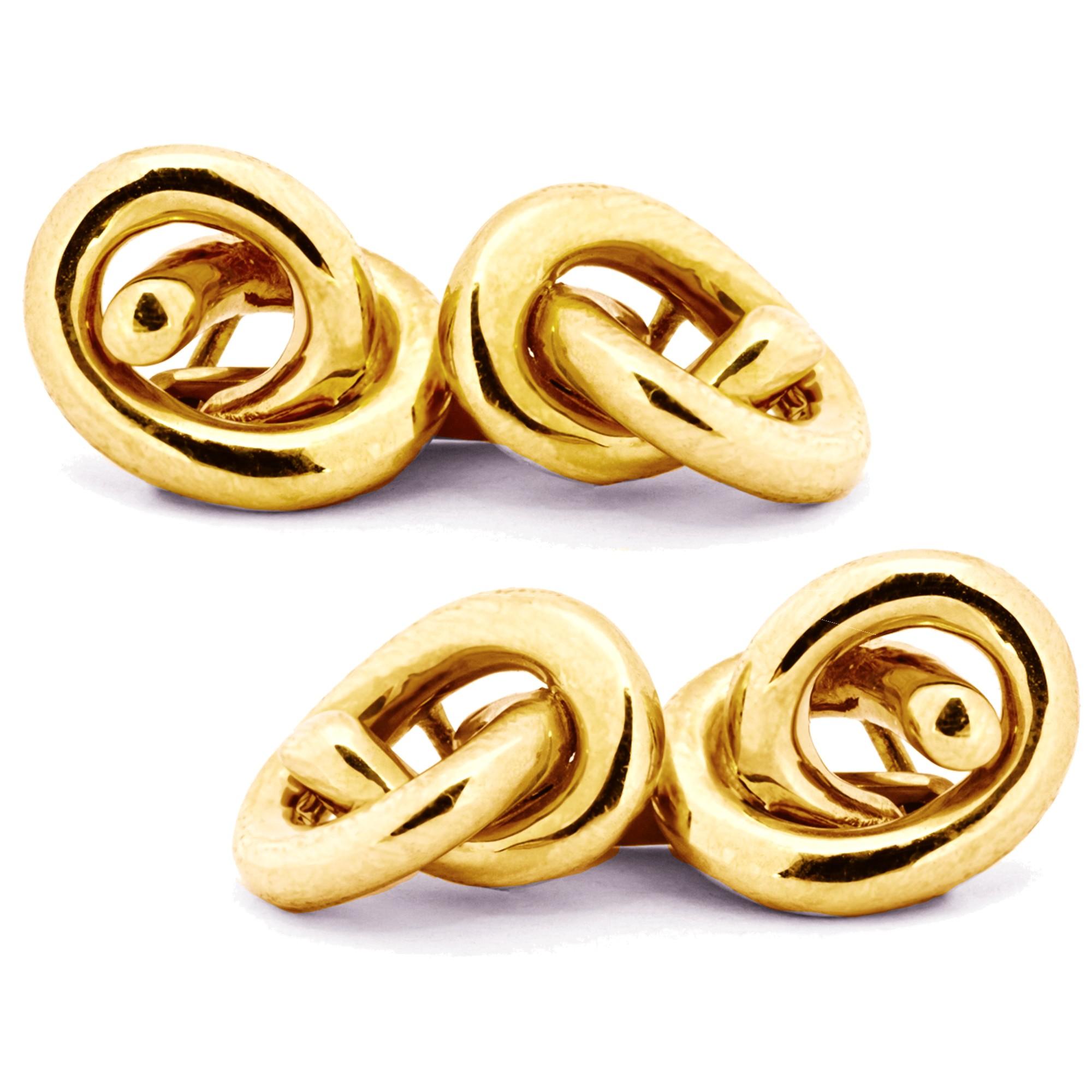 Manschettenknöpfe von Jona Knot aus 18 Karat Gelbgold für Damen oder Herren im Angebot