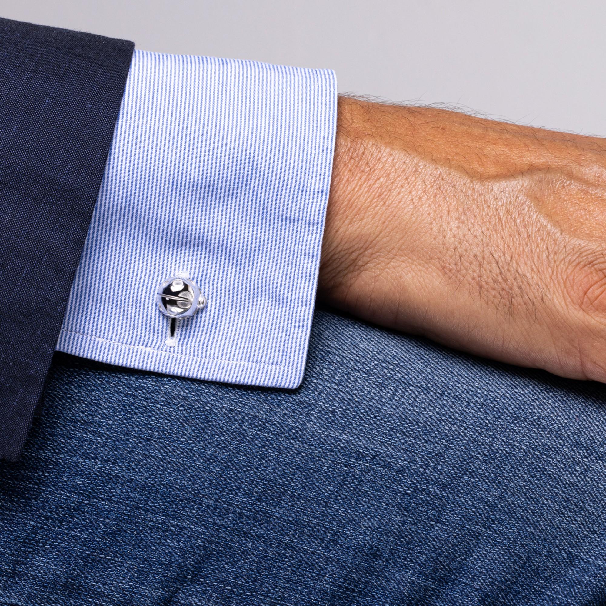 Alex Jona Ladybug Sterling Silver Cufflinks In New Condition For Sale In Torino, IT