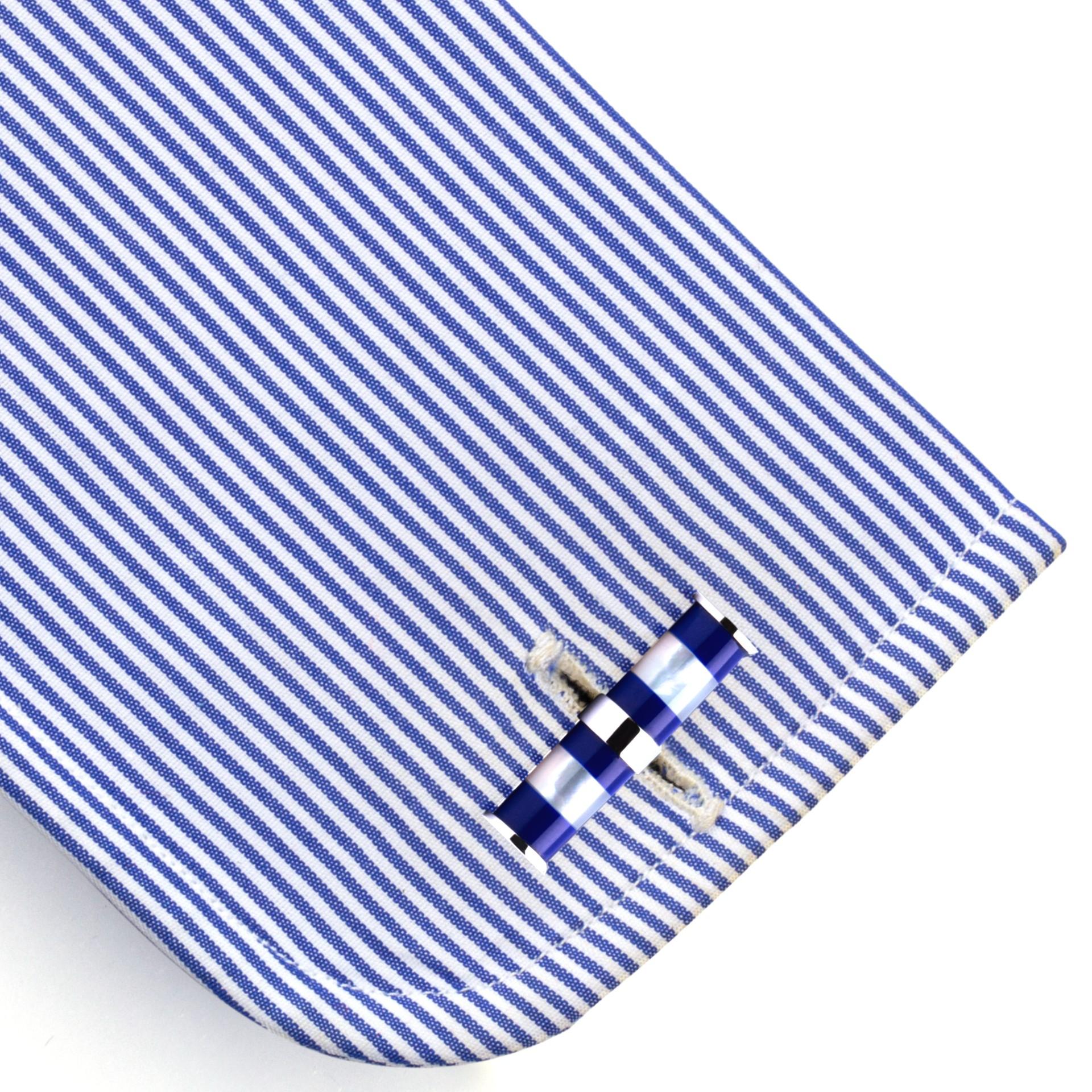 Alex Jona Lapis Bar Sterling Silver Cufflinks In New Condition For Sale In Torino, IT