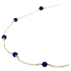 Alex Jona Lapis Lazuli 18 Karat Yellow Gold Chain Necklace