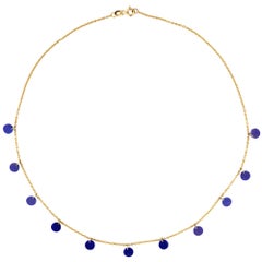 Collana a catena in oro giallo 18 carati di Alex Jona Lapis Lazuli