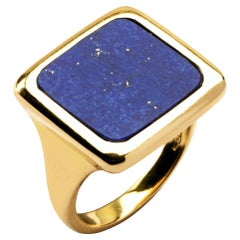 Alex Jona Lapis Lazuli 18 Karat Yellow Gold Signet Ring